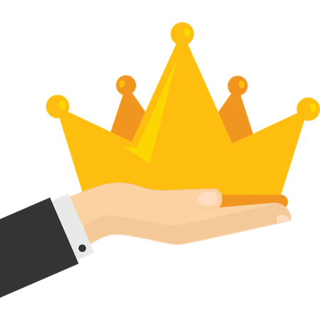 Hand holding Crown  Illustration