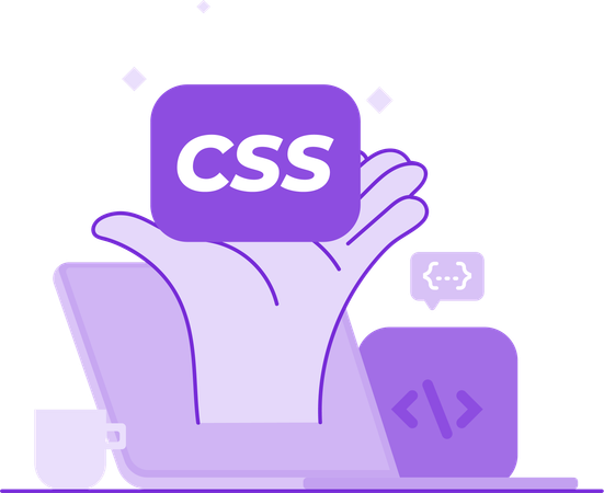 Hand holding css code  Illustration