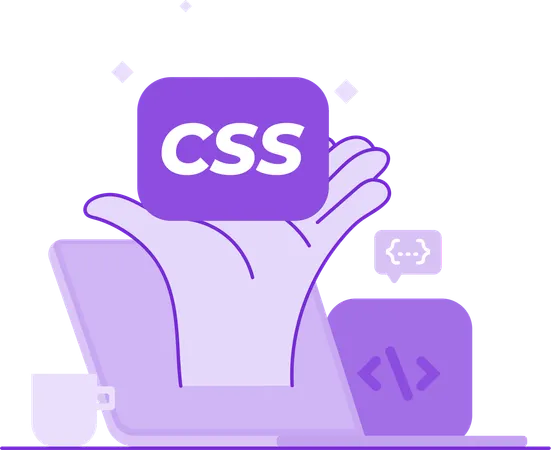 Hand holding css code  Illustration