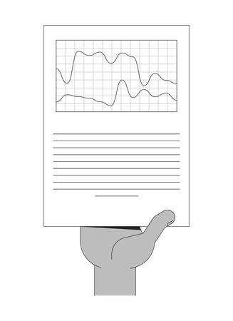 Hand holding dual-line graph report  Illustration
