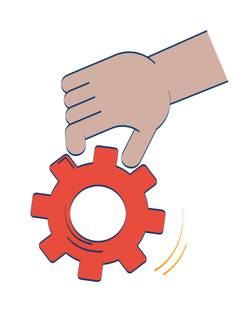 Hand holding gear  Illustration