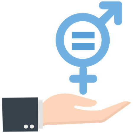 Hand holding gender equality symbol  Illustration
