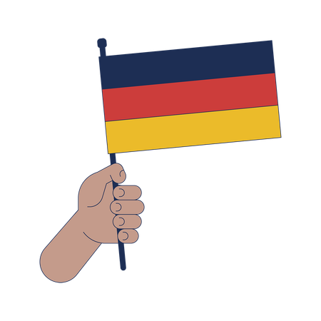 Hand holding germany flag  Illustration