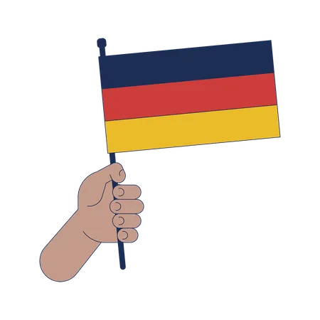 Hand holding germany flag  Illustration