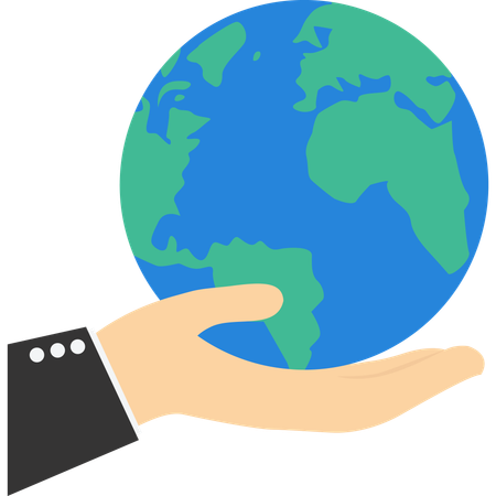 Hand holding globe  Illustration