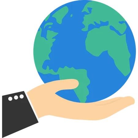 Hand holding globe  Illustration