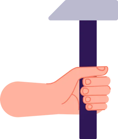 Hand holding hammer Illustration