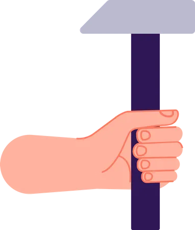 Hand holding hammer  Illustration