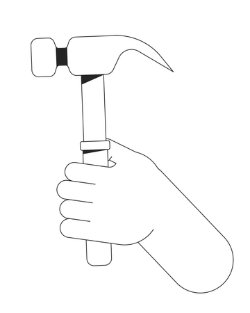 Hand Holding Hammer  Illustration