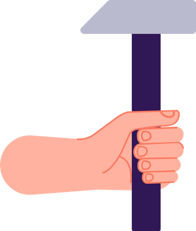 Hand holding hammer  イラスト