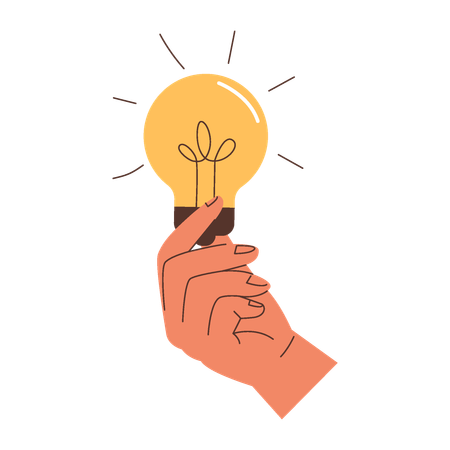 Hand Holding Light Bulb  Illustration