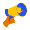 illustration hand holding megaphone