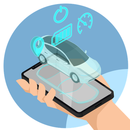 Smart car app  Illustration
