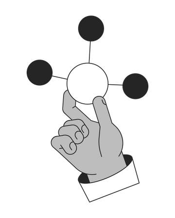 Hand holding molecule  Illustration