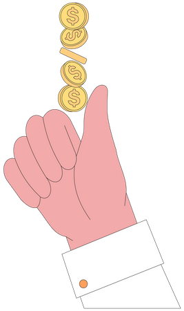 Hand holding money  Illustration