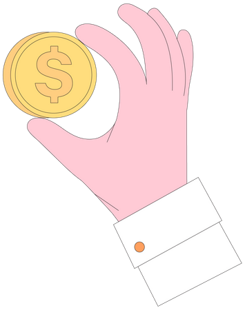 Hand holding money  Illustration