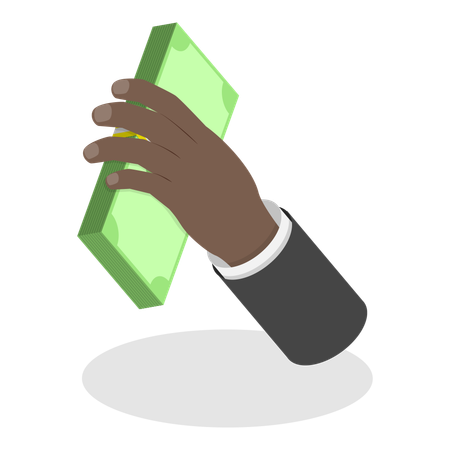 Hand holding money  Illustration