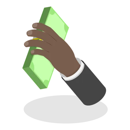 Hand holding money  Illustration