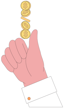 Hand holding money  イラスト