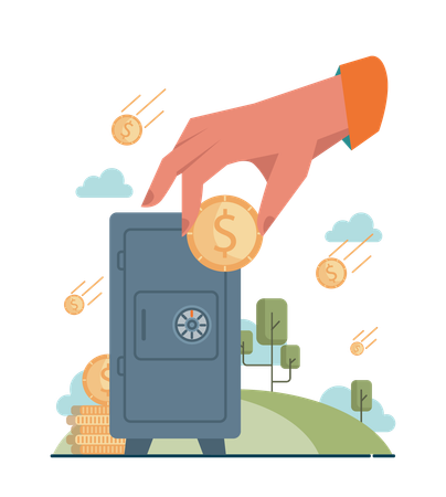 Hand holding money  Illustration