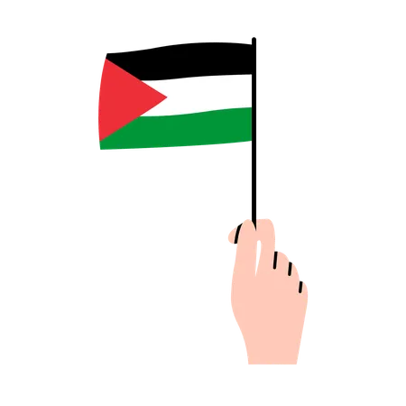 Hand Holding Palestine Flag  일러스트레이션