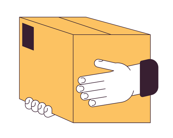 Hand holding paper box  Illustration