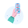 hand holding phone illustration