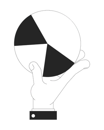 Hand holding pie chart segments  Illustration