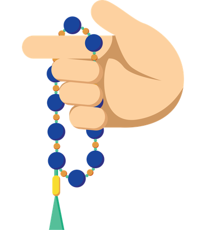 Hand Holding Prayer Beads  일러스트레이션