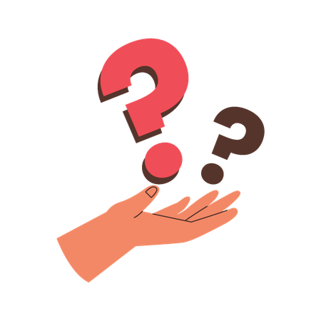 Hand Holding Question Marks  Illustration