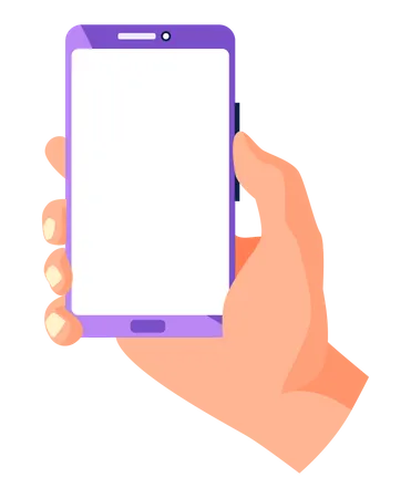 Hand holding smartphone  Illustration