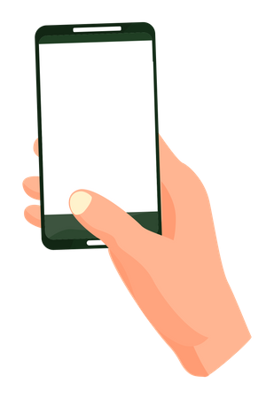 Hand holding smartphone Illustration