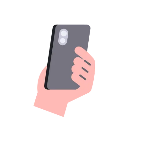 Hand holding smartphone Illustration