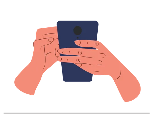 Hand Holding Smartphone  Illustration