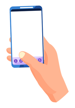 Hand holding smartphone  Illustration