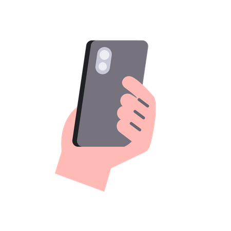 Hand holding smartphone  Illustration
