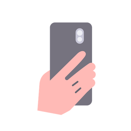 Hand holding smartphone  Illustration