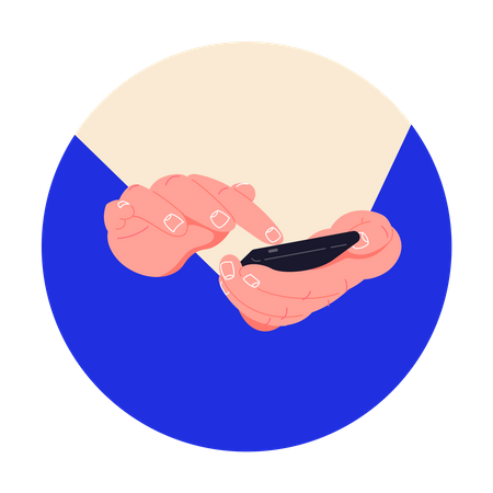 Hand holding smartphone  Illustration