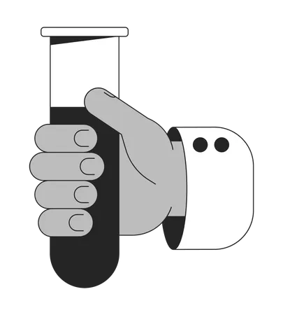 Hand holding test tube with liquid  Illustration