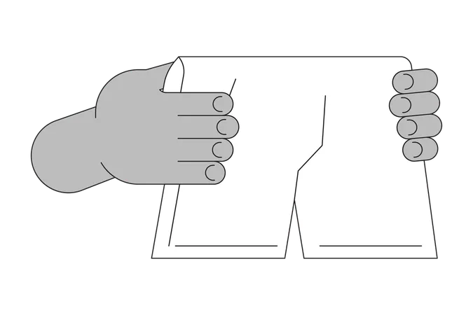 Hand holding Underwear  Illustration