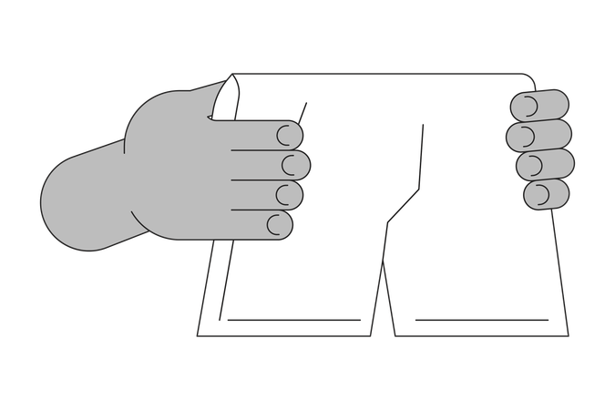 Hand holding Underwear  Illustration