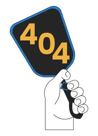 Hand holding vintage mirror error 404 flash message  Illustration