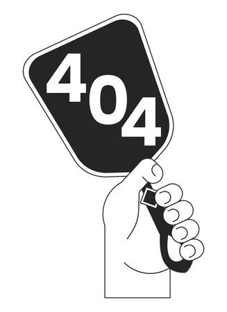 Hand holding vintage mirror error 404 flash message  Illustration
