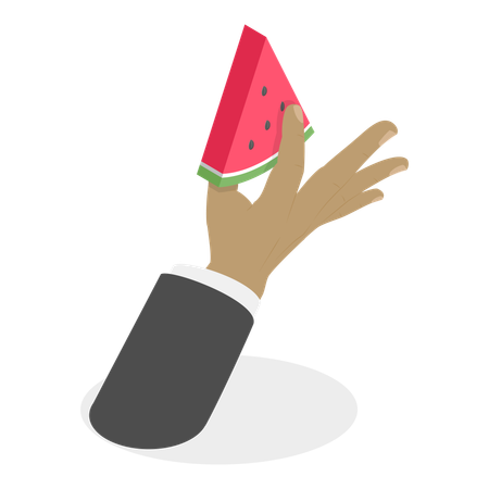 Hand holding watermelon  Illustration