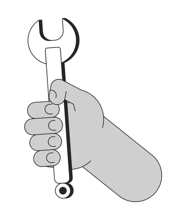 Hand holding Wrench  Illustration