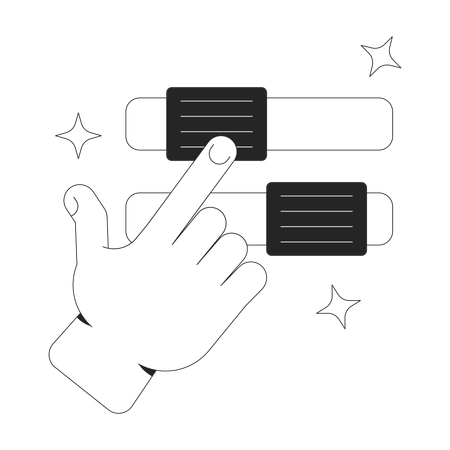Hand interacting with sliders toggles  Illustration