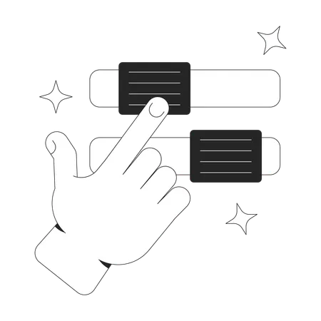 Hand interacting with sliders toggles  Illustration