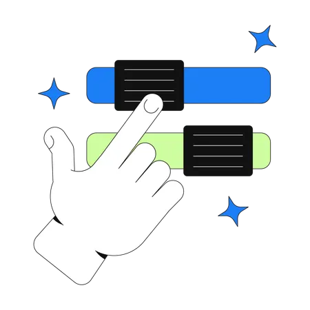 Hand interacting with sliders toggles  Illustration