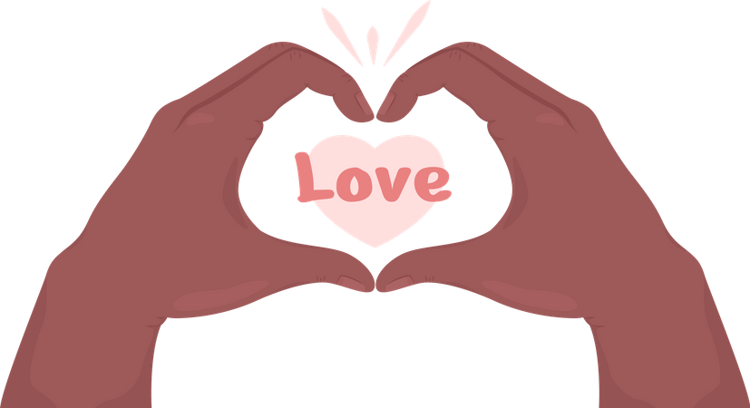 Hand Making Heart  Illustration