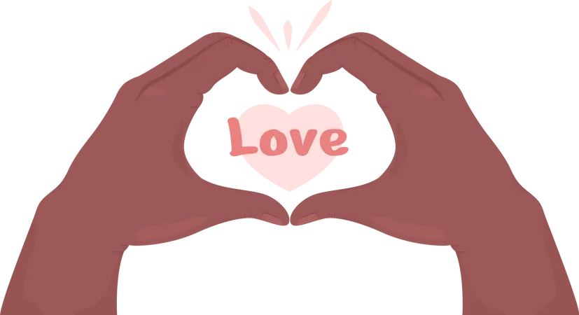 Hand Making Heart  Illustration